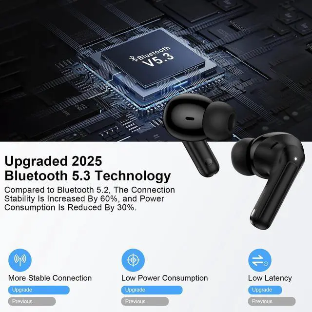 Alt view image 3 of 7 - Wireless Samsung Earbuds Bluetooth Headphone for Samsung Galaxy A17 A16 A15 A37 S26 S25 Ultra S24 S23 S22 S21 60H Bluetooth 5.3 Noise Canceling in-Ear Type C Earphone for iPhone 17 Pro Max 16 15 14 13
