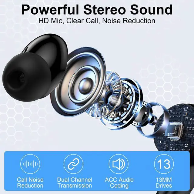 Alt view image 5 of 7 - Wireless Samsung Earbuds Bluetooth Headphone for Samsung Galaxy A17 A16 A15 A37 S26 S25 Ultra S24 S23 S22 S21 60H Bluetooth 5.3 Noise Canceling in-Ear Type C Earphone for iPhone 17 Pro Max 16 15 14 13