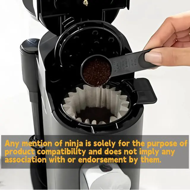Alt view image 7 of 7 - 200 Pcs Coffee Paper Filters for Ninja PB051, Disposable Coffee Filter for Ninja Pods and Grounds Coffee Maker, Natural Small Coffee Filters
