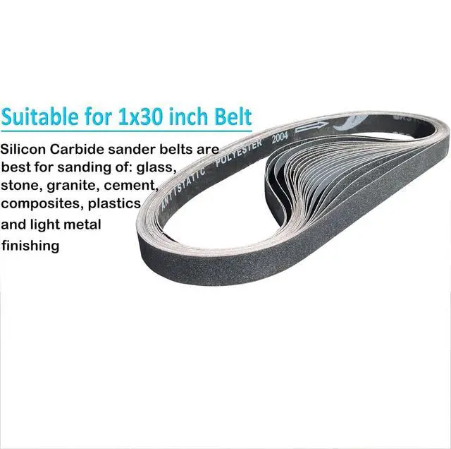 Alt view image 5 of 7 - ViewSonic 24 Pack 1 x 30 Inch Silicon Carbide Sanding Belts Assorted -120 240 400 600 800 and 1000 Grits, High Performance Sander Belts For Knife Sharpening and Metalworking