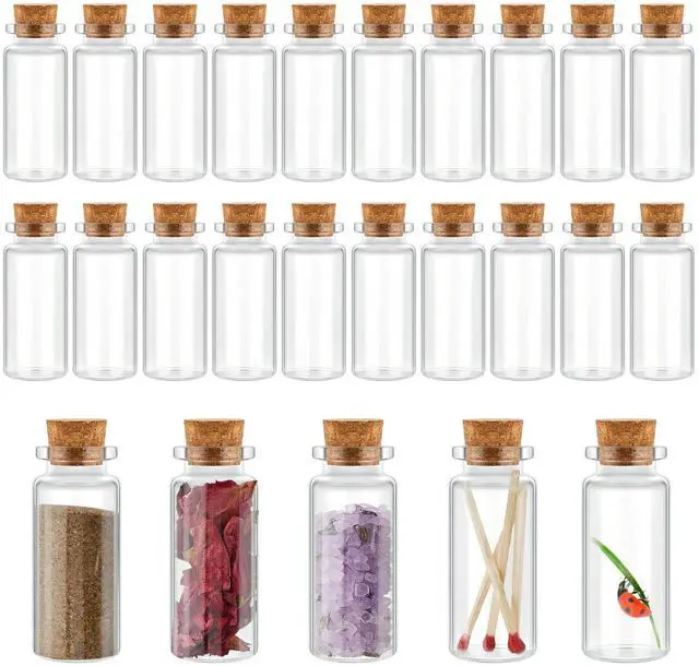 Main image of ViewSonic 12 Pcs Small Glass Jars with Cork Lids, Mini Potion Bottles Bulk Tiny Wishing Vial Spell Jars for DIY Art Crafts Gift Back to School Wedding Birthday Party Favors (30ml/1oz)