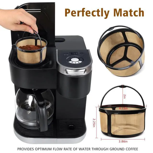 Alt view image 3 of 7 - Reusable K-Duo Coffee Filter for Essentials & Brewers, Carafe Basket Filters for K-Duo Coffee Makers, Accessories, 2 Pack