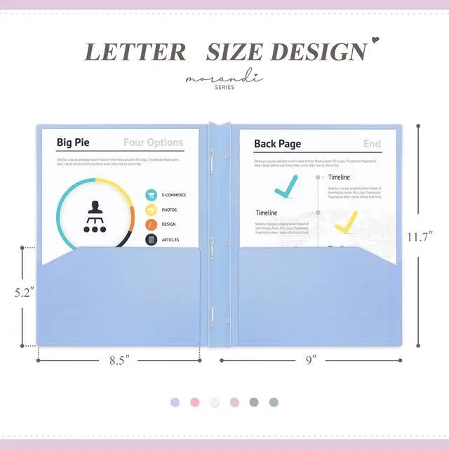 Alt view image 2 of 7 - ViewSonic Plastic 2 Pocket Folders with Prongs, 8.5x11, Pastel Colors, 12 Pack