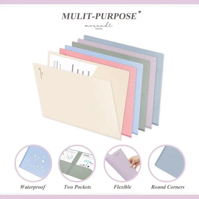Alt view image 4 of 7 - ViewSonic Plastic 2 Pocket Folders with Prongs, 8.5x11, Pastel Colors, 12 Pack