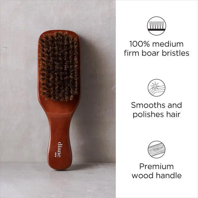 Alt view image 2 of 7 - ViewSonic Premium 100% Boar Bristle Club Wave Brush for Men and Barbers Medium Bristles for Thick Coarse Hair Use for Detangling, Smoothing, Wave Styles, Soft on Scalp, Restore Shine and Texture
