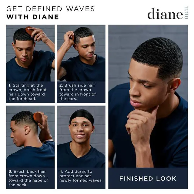 Alt view image 4 of 7 - ViewSonic Premium 100% Boar Bristle Club Wave Brush for Men and Barbers Medium Bristles for Thick Coarse Hair Use for Detangling, Smoothing, Wave Styles, Soft on Scalp, Restore Shine and Texture