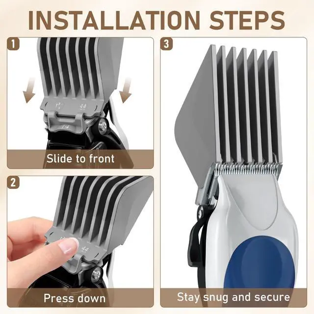Alt view image 4 of 7 - Clipper Guards 1.25", 1.5", 1.75", 2", 2.25" & 2.5" Compatible with Most Wahl Clippers, Extra Long Professional Hair Clipper Combs Guides 10 12 14 16 18 20, Gray