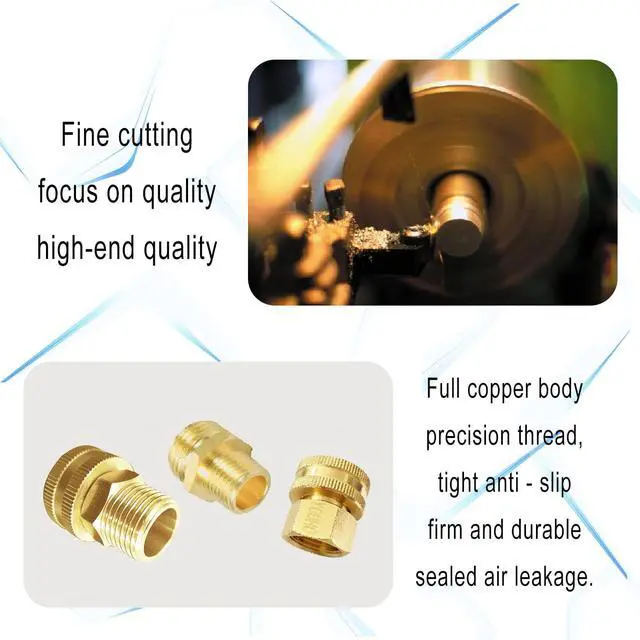 Alt view image 4 of 7 - ViewSonic 2 Pcs 3/4 GHT (F) to 1/2 NPT (F) Solid Brass Garden Hose Fittings Connectors Adapter Heavy Duty Brass Repair Double Female Water Hose Connector