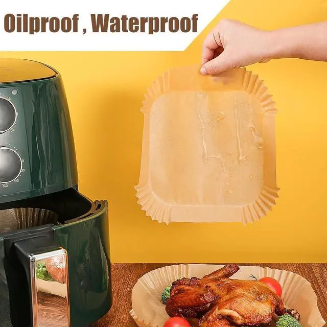 Alt view image 4 of 7 - 7.5 Inch Air Fryer Parchment Paper Liners Square,150 Pcs Non-stick &Oil-proof Air Fryer Liners Disposable for 2-5 QT Frying,Baking,Roast