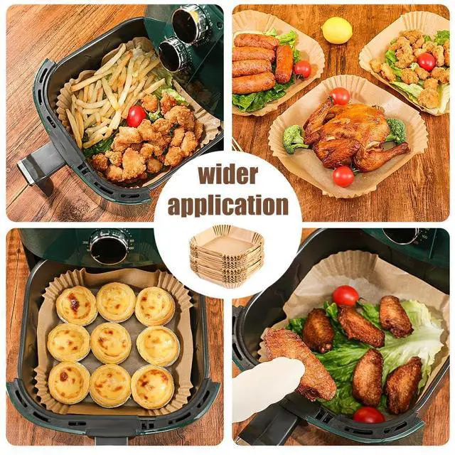 Alt view image 7 of 7 - 7.5 Inch Air Fryer Parchment Paper Liners Square,150 Pcs Non-stick &Oil-proof Air Fryer Liners Disposable for 2-5 QT Frying,Baking,Roast