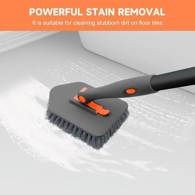 Alt view image 5 of 7 - ViewSonic Shower Scrubber with Long Handle, 3 in 1 Tile Tub Scrubber Brush with 3 Detachable Cleaning Heads Adjustable Handle Shower Cleaner Brush for Bathroom, Kitchen, Toilet, Wall