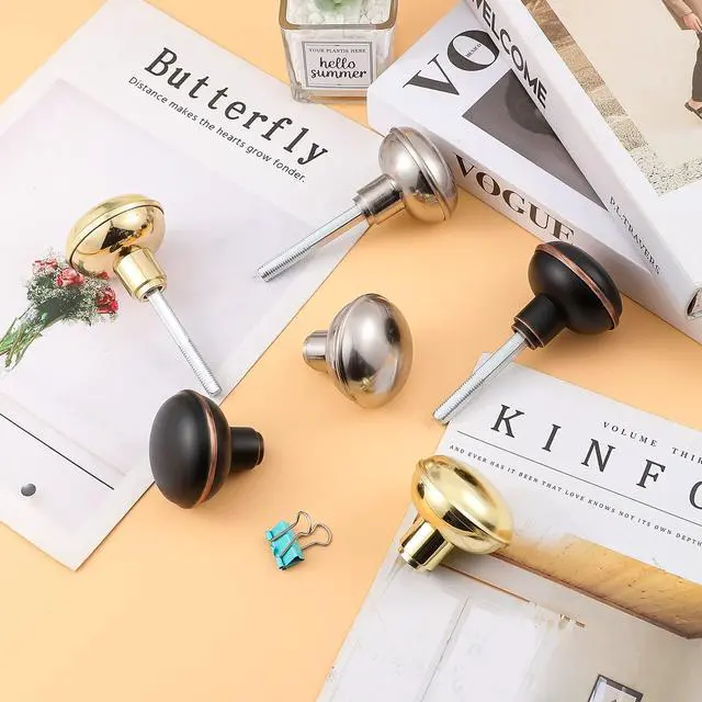 Alt view image 4 of 4 - ViewSonic Vintage Polished Gold Door Knob Set with Spindle,2 Pack