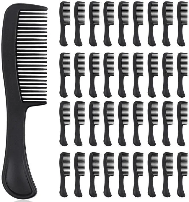Main image of Black Combs in Bulk Individually Wrapped Disposable Comb Plastic Pocket Size Women Men Hair Combs for Home Homeless Hotel Shelter Charity Church Travel Nursing Hair Accessories 5.9 Inch (100 Pack)