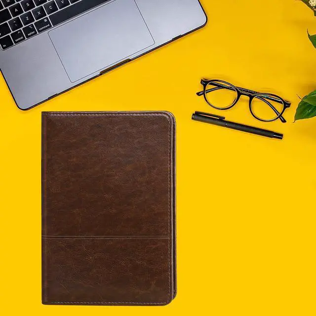 Alt view image 4 of 6 - ViewSonic Padfolio/Portfolio Binder, Mini Padfolio Portfolio Binder 5 x 8 Legal Writing Pad, A5 Document Organizer Folder for Men Women,Dark Brown.