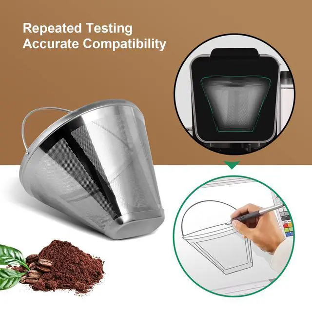 Alt view image 5 of 6 - Stainless Steel Permanent Coffee Filter for Ninja Dual Brew Coffee Maker