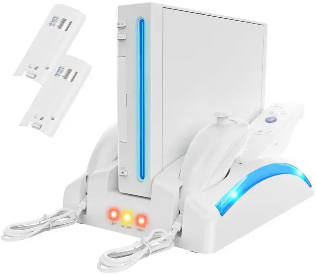 Main image of ViewSonic Game Organizer Station for Wii Remote Charger, Charging Dock Station for Controller with 2 Pcs Rechargeable Battery for Wii Console Nunchuk Game Accessories Kit Storage