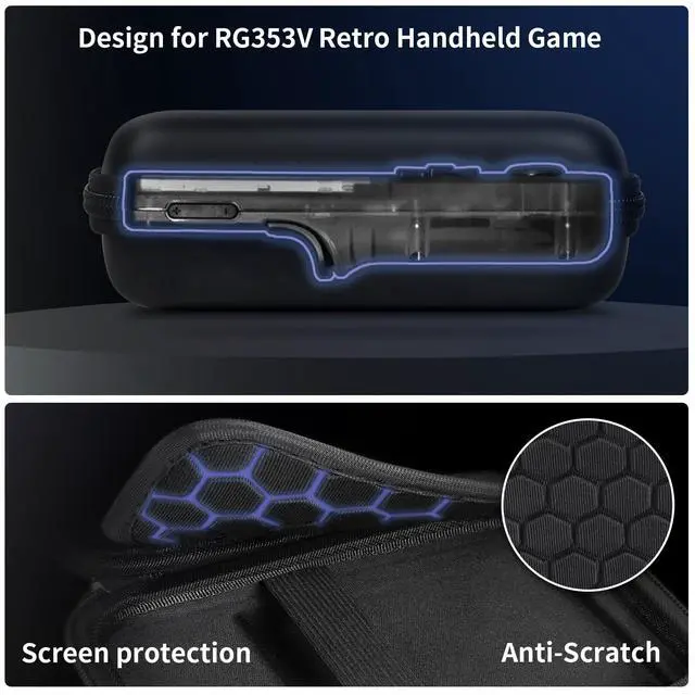 Alt view image 3 of 7 - ViewSonic Travel Carrying Case for R36S RG353V RG353VS Handheld Game Console | Game Boy Retro Console, Handheld Emulator Storage, Console Organizer, Android Game Console Bag, Box Only, Black