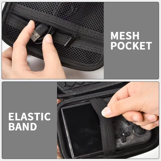 Alt view image 5 of 7 - ViewSonic Travel Carrying Case for R36S RG353V RG353VS Handheld Game Console | Game Boy Retro Console, Handheld Emulator Storage, Console Organizer, Android Game Console Bag, Box Only, Black