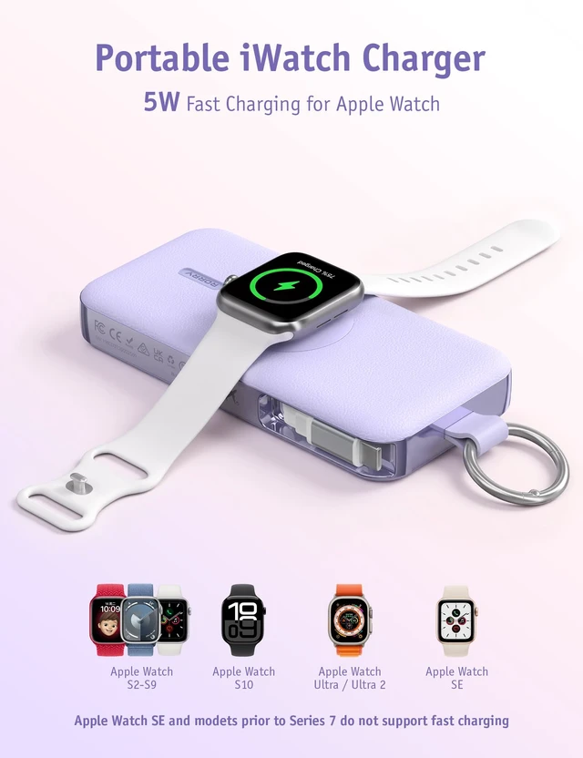 Alt view image 6 of 7 - RORRY CharmGo Portable Charger 3 in 1 iPhone Power Bank for Apple 12000mAh | Built-in Retractable Cable Fast Charging Travel Keychain Battery Pack for Apple Watch /iPhone Air/17/16/15/14/13/12