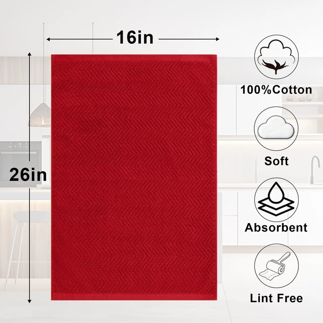 Alt view image 2 of 7 - ViewSonic Premium Cotton Kitchen Towels Set, 16" x 26" Dish Towels for Kitchen, 4 Pack Super Absorbent Kitchen Hand Towels