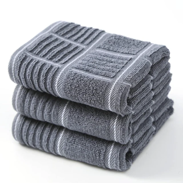Main image of ViewSonic 100% Cotton Gray Kitchen Towels, Absorbent Dish Towels with Hanging Loop, Soft Kitchen Hand Towels for Washing, Drying Dishes