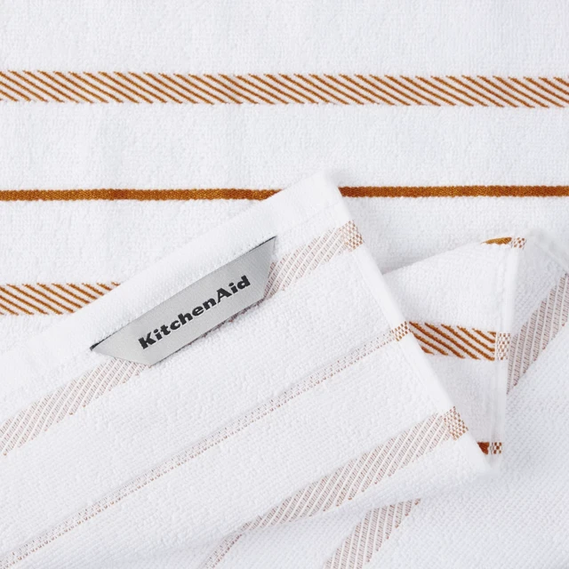Alt view image 4 of 4 - ViewSonic Albany Kitchen Towel 4-Pack Set, Honey Orange/White, 16"x26"