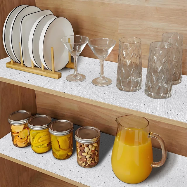 Alt view image 2 of 7 - ViewSonic Shelf Liner 17.7'' X 96'' Drawer Liners Shelf Liners for Kitchen Cabinets Non Adhesive, Strong Grip Anti Slip Cabinet Liners for Shelves, Oil-Proof Waterproof Cupboard Liner