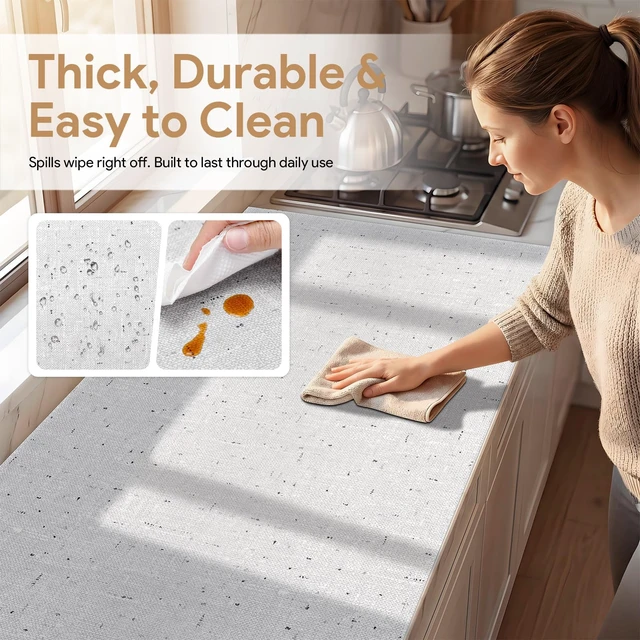 Alt view image 3 of 7 - ViewSonic Shelf Liner 17.7'' X 96'' Drawer Liners Shelf Liners for Kitchen Cabinets Non Adhesive, Strong Grip Anti Slip Cabinet Liners for Shelves, Oil-Proof Waterproof Cupboard Liner