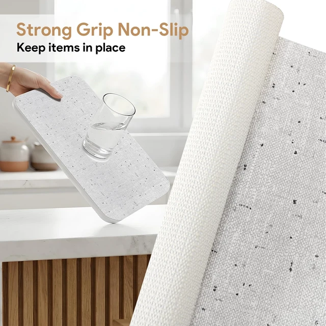 Alt view image 4 of 7 - ViewSonic Shelf Liner 17.7'' X 96'' Drawer Liners Shelf Liners for Kitchen Cabinets Non Adhesive, Strong Grip Anti Slip Cabinet Liners for Shelves, Oil-Proof Waterproof Cupboard Liner