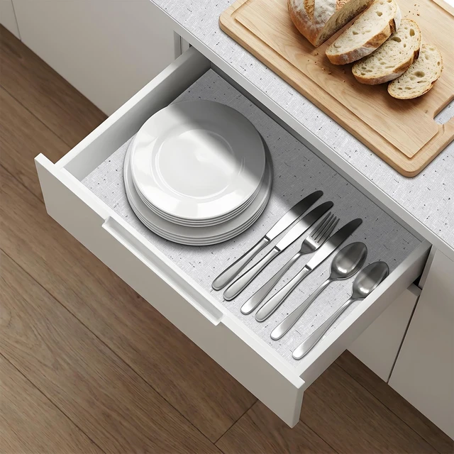 Alt view image 7 of 7 - ViewSonic Shelf Liner 17.7'' X 96'' Drawer Liners Shelf Liners for Kitchen Cabinets Non Adhesive, Strong Grip Anti Slip Cabinet Liners for Shelves, Oil-Proof Waterproof Cupboard Liner