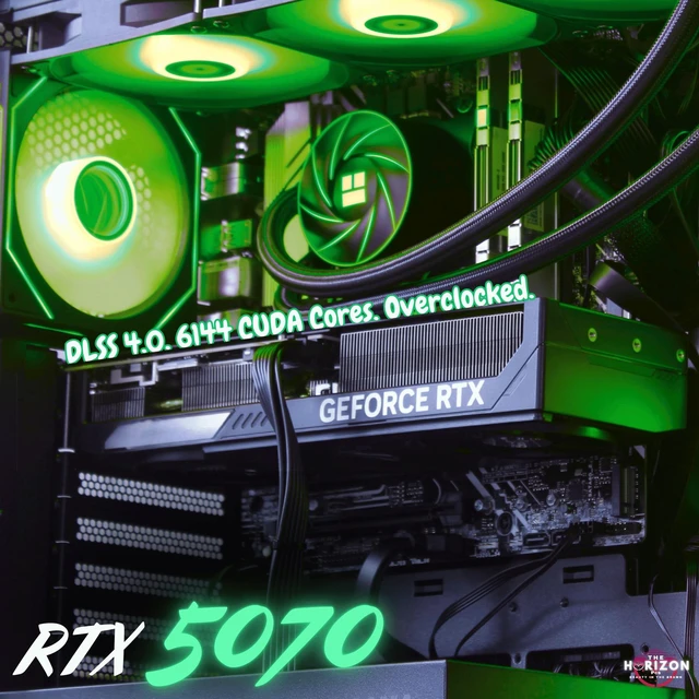 Alt view image 3 of 7 - The Horizon RGB I9 RTX Gaming Desktop Computer PC || Core I9 CPU Upto 5.3GHz || 32GB RAM || 2TB Storage || RTX 5070 || 360MM AIO || 1.2GB/s WiFi, VR and Gaming Ready || Windows 11 Pro