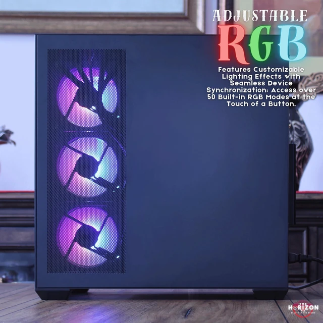 Alt view image 5 of 7 - The Horizon RGB I9 RTX Gaming Desktop Computer PC || Core I9 CPU Upto 5.3GHz || 32GB RAM || 2TB Storage || RTX 5070 || 360MM AIO || 1.2GB/s WiFi, VR and Gaming Ready || Windows 11 Pro