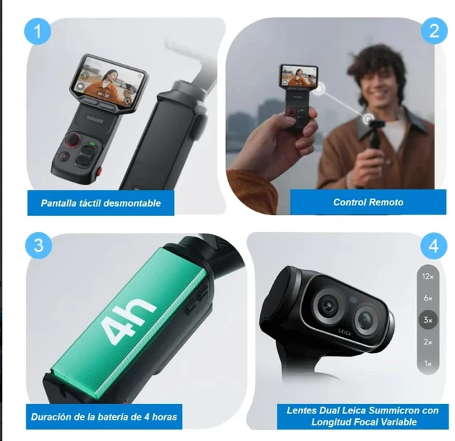 Alt view image 5 of 7 - Insta360 Luna Ultra Vlog Camera (Cosmic Black) Leica Dual Lenses 8K Video & 12x Zoom 3-Axis Gimbal Stabilizer 2" Touchscreen Tri-Core AI Chip Pocket Portable for Vlogging & Photography
