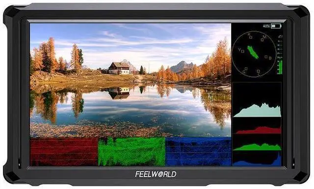 Main image of FEELWORLD FW568 PRO 6" 1200nits Field Monitor Kit, 1080P 4K HDMI Loop I/O, Waveform & 3D LUT, Includes F750 4400mAh Battery & Carry Bag