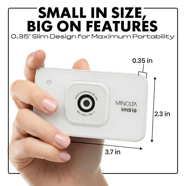 Alt view image 3 of 7 - MNS10 48MP 4K Ultra HD Digital Camera - White 48MP sensor with 4K video and 32GB card for portraits, travel and vlogging
