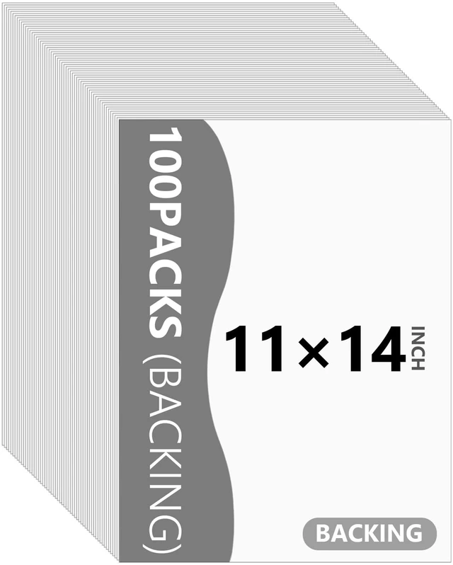 Main image of 100 Pack Backing Boards, 11x14 Uncut White Mat Boards Acid-Free Backerboards for Art Prints, Ideal for Photos, Pictures, Prints, and Frames