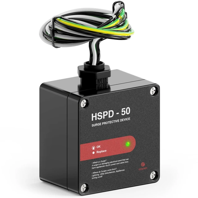 Main image of HSPD Square Whole Home Surge Protective Device, Type 1 SPD, Whole House Surge Protector, AC Surge Protection, 120/240VAC (HSPD-50)