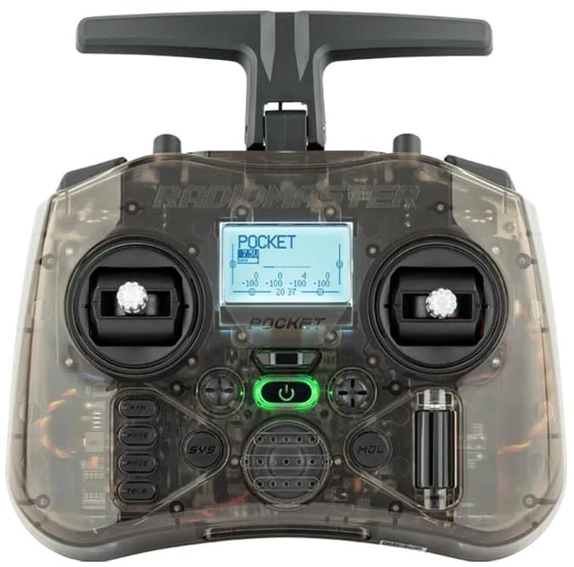 Main image of RadioMaster Pocket Portable Remote Controller Hall Gimbal EdgeTX Built in LED Light Mode 2 (Charcoal, ELRS)