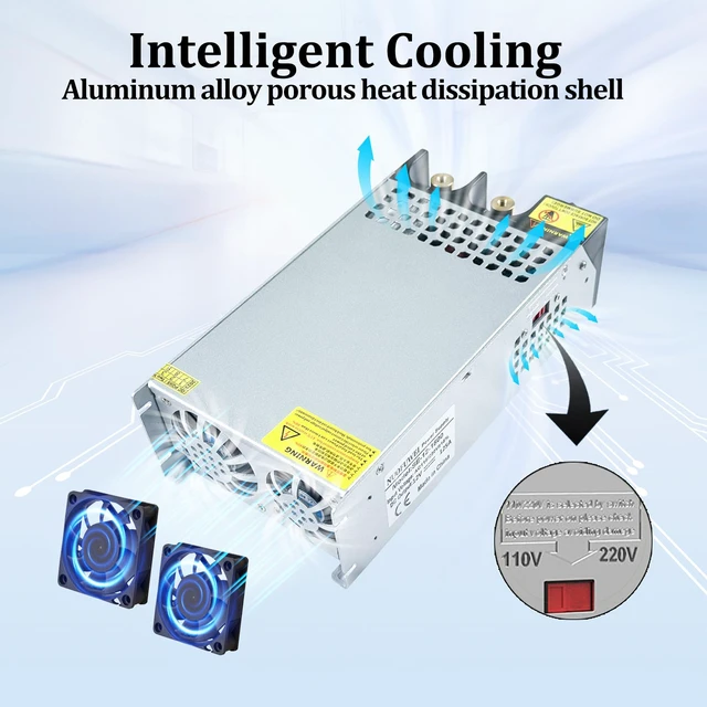 Alt view image 3 of 6 - DC 12V 125A 1500W Power Supply 110V AC to 12V DC Converter 125A 1500W Switching Power Supply Transformer PSU for 12Volt Motor Pump CCTV Security Camera Car Stereo 3D Printer