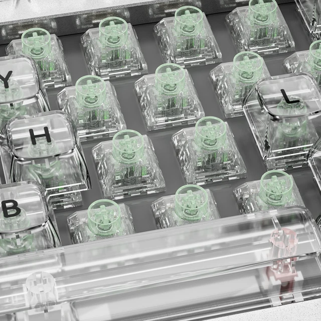Alt view image 6 of 6 - Kailh Box Jellyfish PRO Fully Transparent RGB Clicky Mechanical KeyboardJade Jellyfish 90pcs