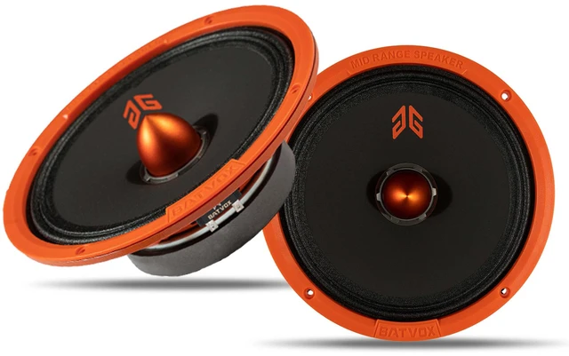 Main image of MX80E1 Midrange Loudspeaker 8" Orange Bullet, 560W Max, 6 Ohms, Premium Quality Audio Door Speakers for Car or Truck Stereo Sound System, Orange (2 Speaker)