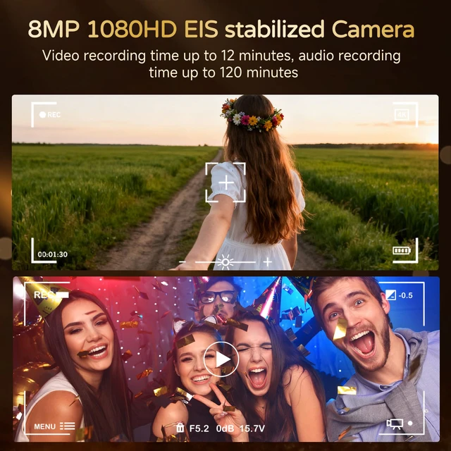 Alt view image 4 of 7 - AI Smart Glasses with Camera, 8MP 4K HD Video & Photo Capture, Real-Time Translation, Recording Glasses with AI Assistant, Open-Ear Audio, Object Recognition, for Vlog, Outdoor & Hiking,Black-Business