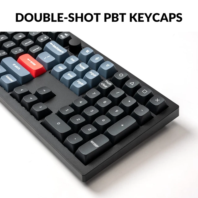 Alt view image 5 of 7 - V6 Wired Custom Mechanical Keyboard Knob Version, Full-size QMK/VIA Programmable Macro with Hot-swappable K Pro Brown Switch Compatible with Mac Windows Linux Black (Non-Transparent)
