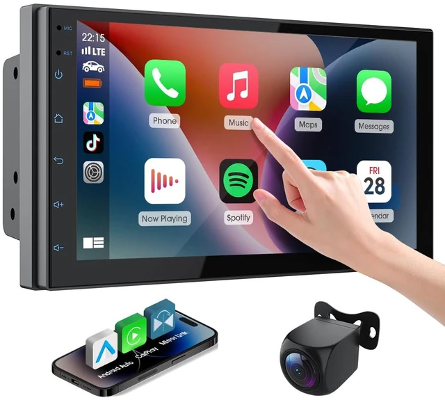 Main image of 7 inch Double Din Android 13 Car Stereo Wireless Carplay,wireless Android Auto,Android 13 system,Bluetooth,Channel RCA,Backup Camera,Mirror Link,SWC,FM/AM