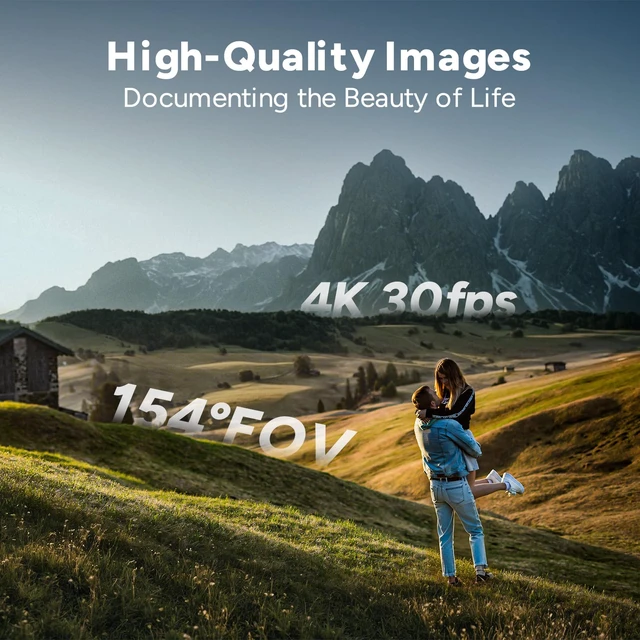 Alt view image 6 of 7 - C300 4K Wearable Vlogging Camera,7H Recording POV Cam for Daily Vlogs Dual Stabilization powered by 6-Axis Gyro+EIS, Dual Touch Screen, 8X Zoom,30M waterproof