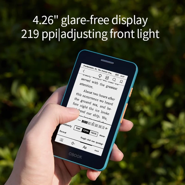 Alt view image 2 of 7 - 5 4.26", Pocket eBook Reader, Glare-Free Display, Ultra-Thin & Light, Fast Page Turns, Adjusting Front Light, Weeks of Battery Life, 32G Storage, Audis, WiFi, eReader