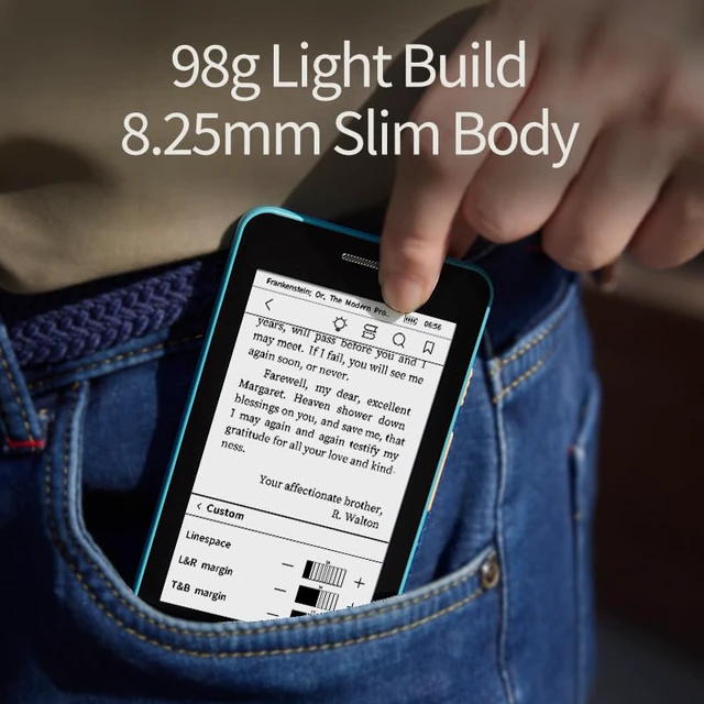 Alt view image 3 of 7 - 5 4.26", Pocket eBook Reader, Glare-Free Display, Ultra-Thin & Light, Fast Page Turns, Adjusting Front Light, Weeks of Battery Life, 32G Storage, Audis, WiFi, eReader