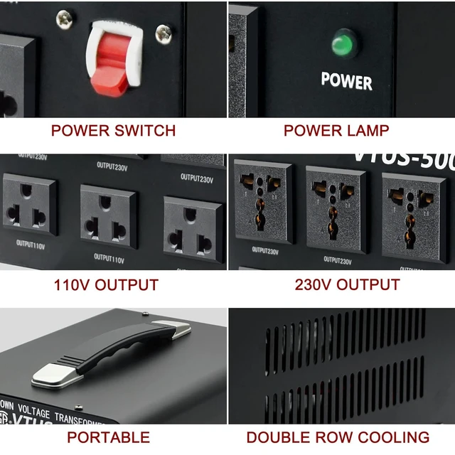 Alt view image 5 of 7 - Voltage Transformer Converter 3000 Watt Step Up/Down Convert from 110-120 Volt to 220-240 Volt and from 220-240 Volt to 110-120 Volt