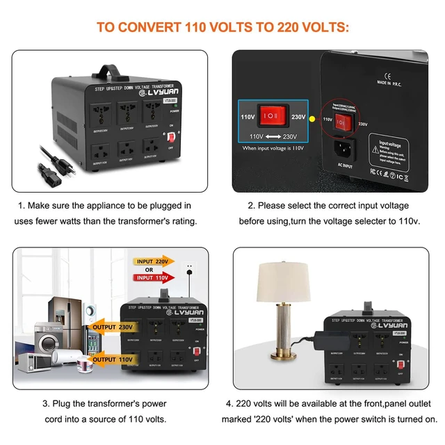 Alt view image 6 of 7 - Voltage Transformer Converter 3000 Watt Step Up/Down Convert from 110-120 Volt to 220-240 Volt and from 220-240 Volt to 110-120 Volt