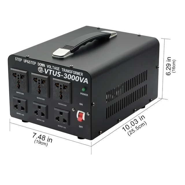 Alt view image 7 of 7 - Voltage Transformer Converter 3000 Watt Step Up/Down Convert from 110-120 Volt to 220-240 Volt and from 220-240 Volt to 110-120 Volt